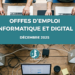 Offres d’emploi informatique et digital
